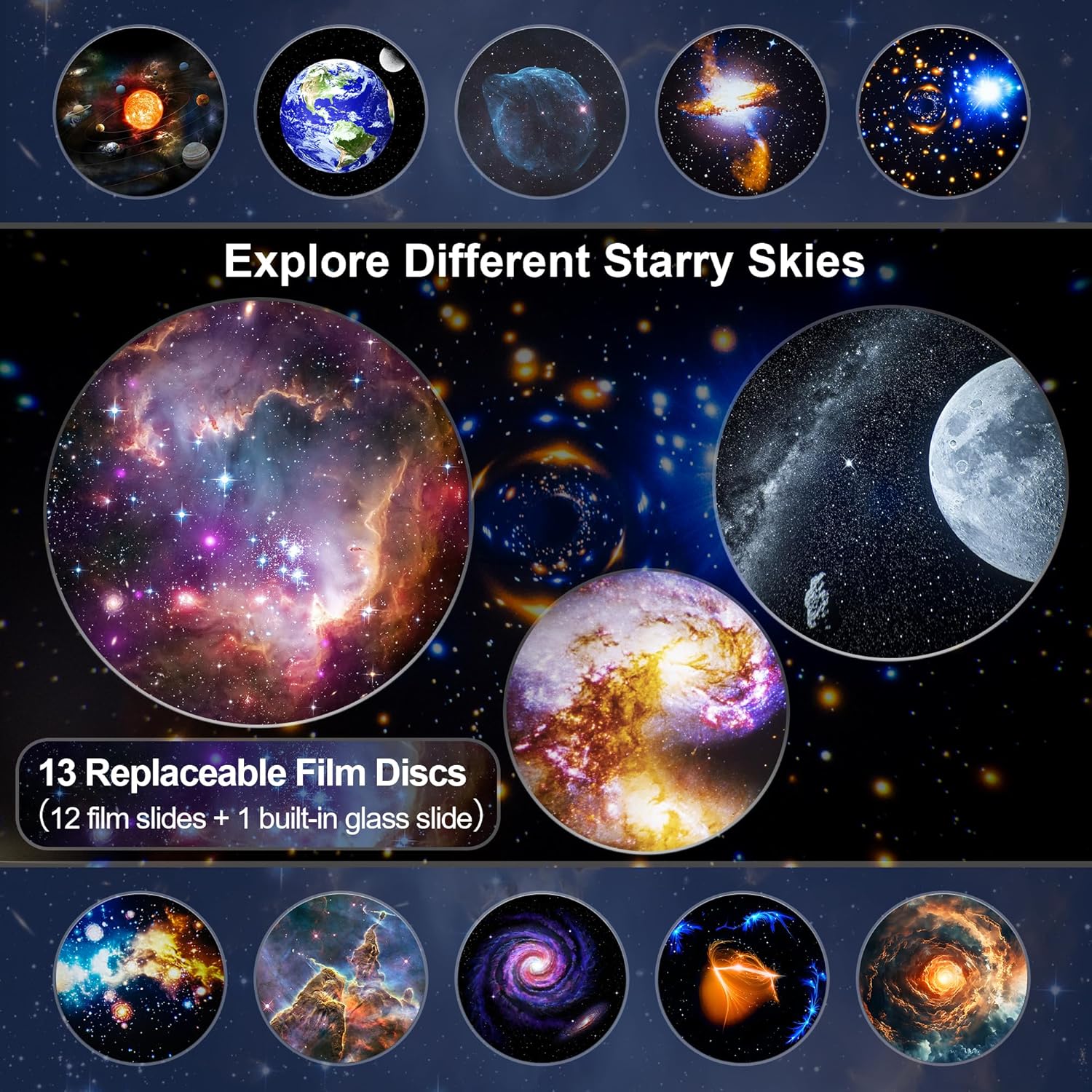Planetarium Projector Pro for Bedroom, 13 in 1 Star Projector Galaxy Light