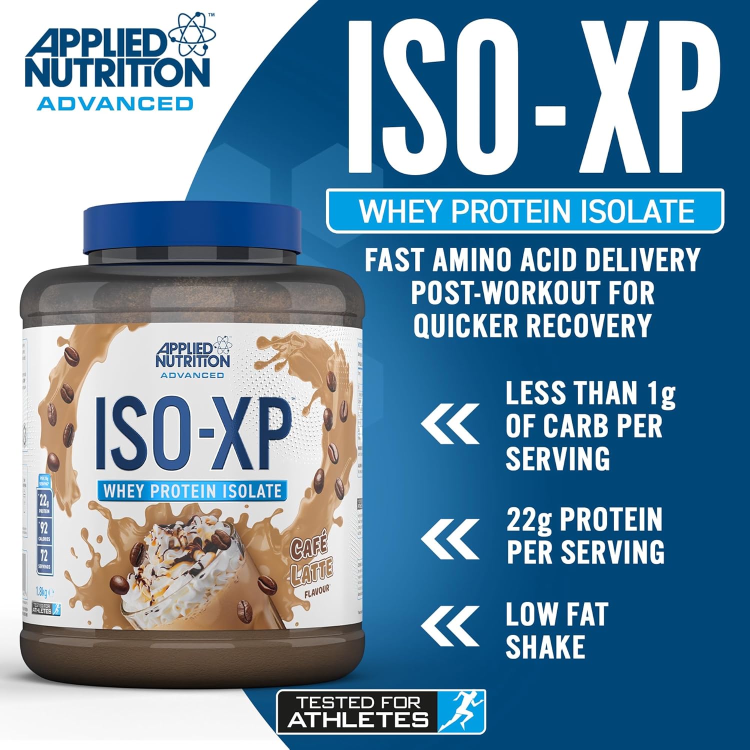 Applied Nutrition ISO XP Whey Isolate, Cafe Latte, 1.8kg, 72 Servings