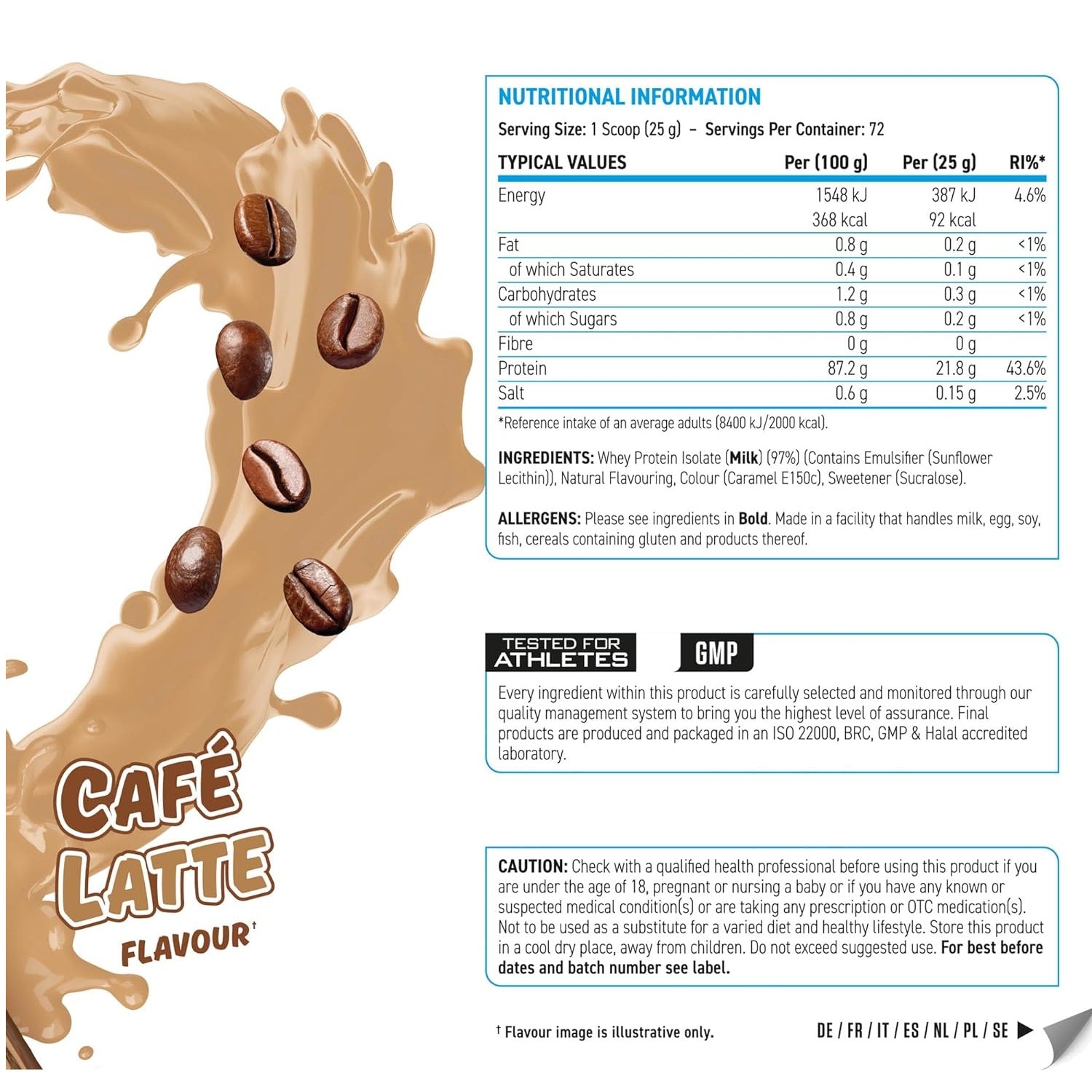 Applied Nutrition ISO XP Whey Isolate, Cafe Latte, 1.8kg, 72 Servings