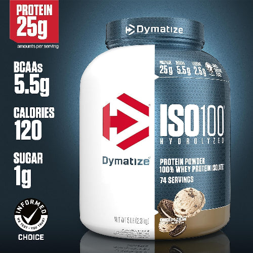 Dymatize ISO 100 0 Carb Whey Cookies & Cream, 5 lb