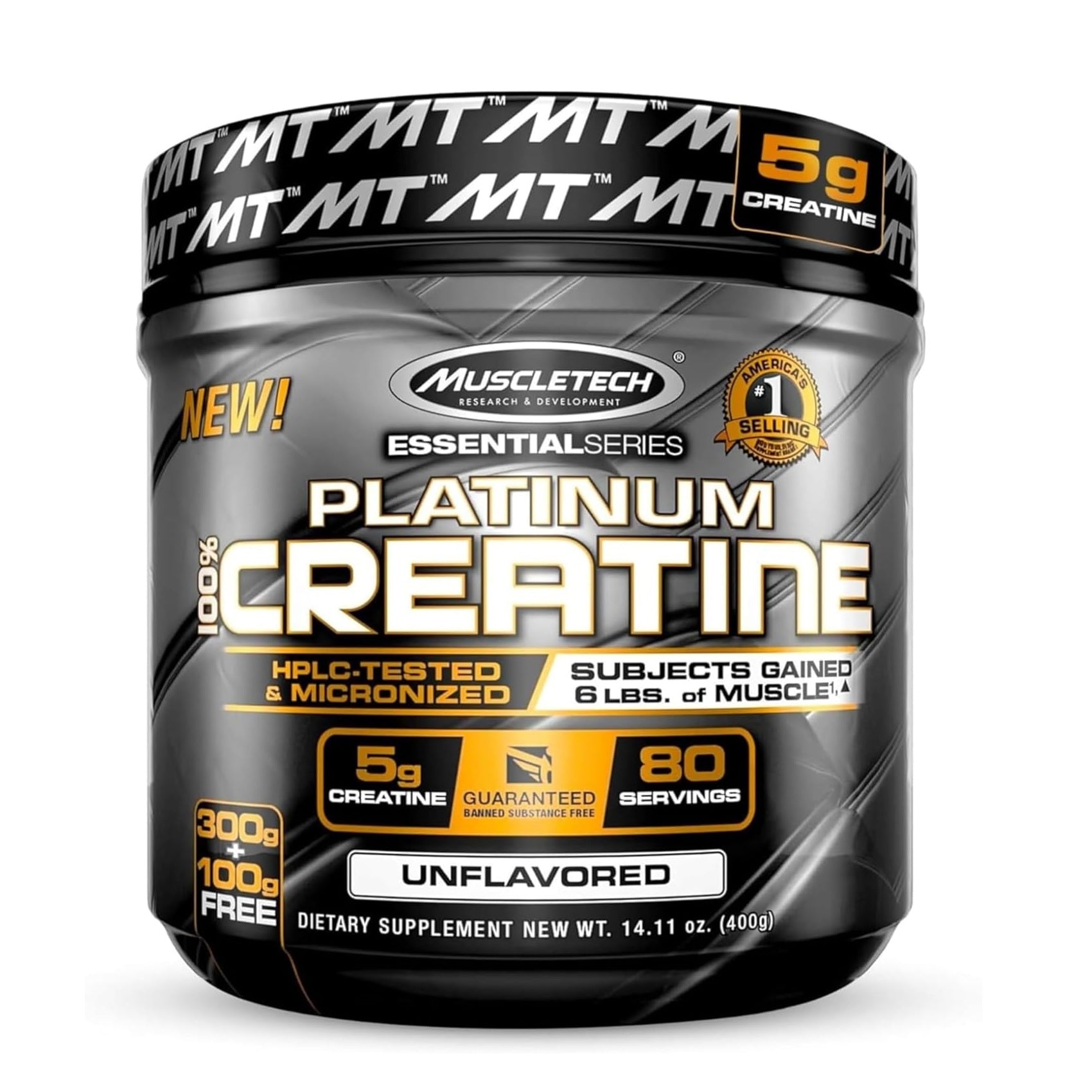 MuscleTech Platinum 100% Creatine Monohydrate Powder, 400g1