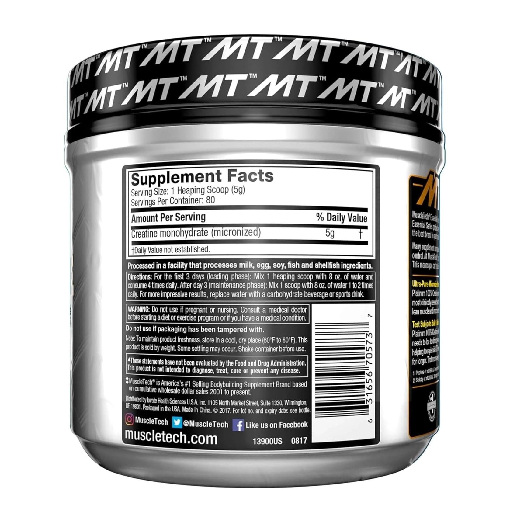 MuscleTech Platinum 100% Creatine Monohydrate Powder, 400g2