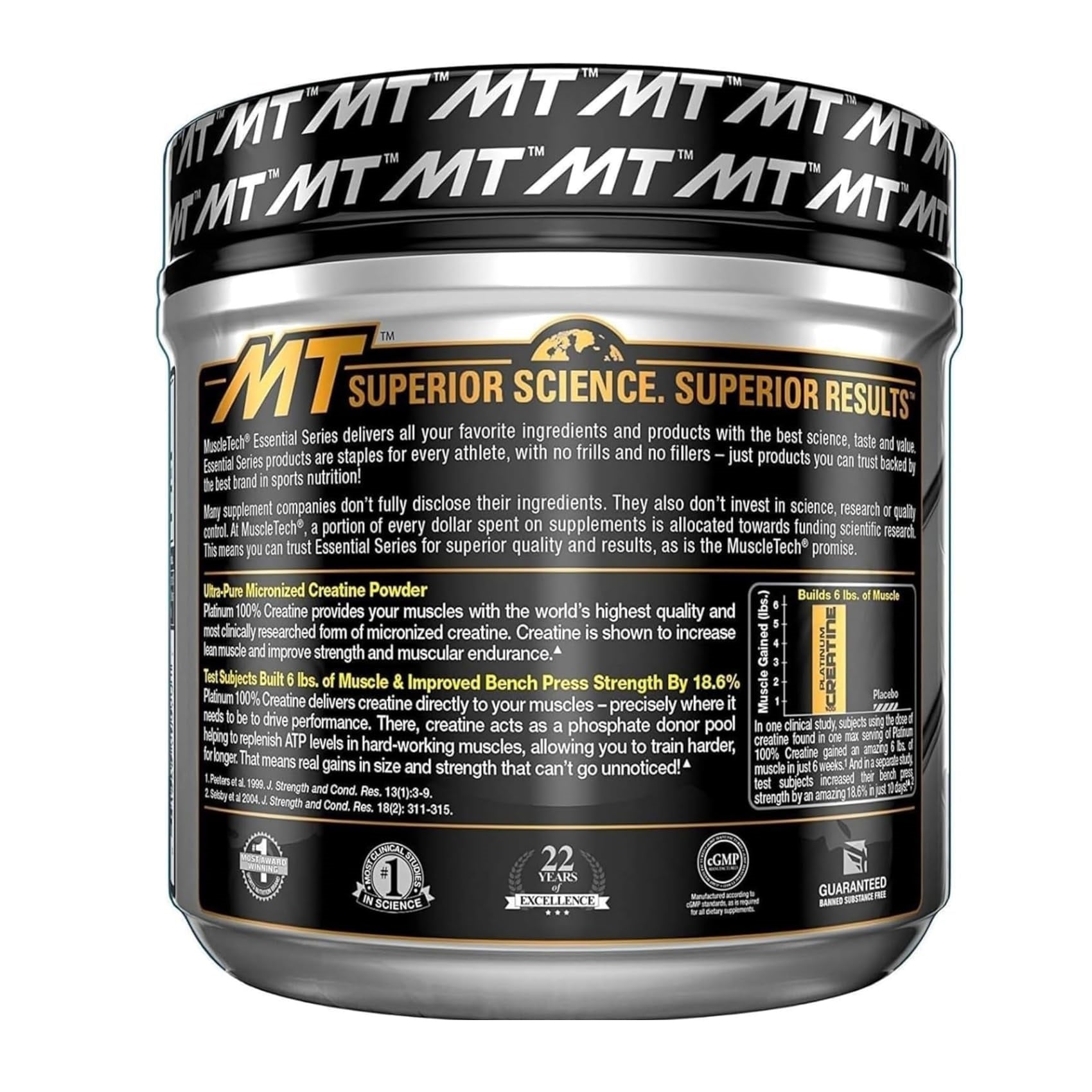 MuscleTech Platinum 100% Creatine Monohydrate Powder, 400g7