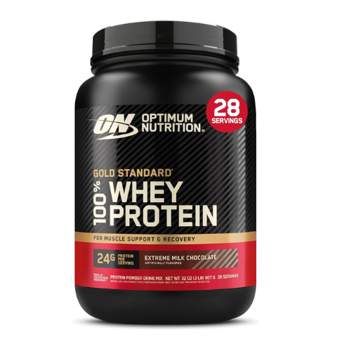 Optimum Nutrition (ON) Gold Standard 100% Whey Protein Powder - Extreme Milk Chocolate, 2 Lbs, 28 Servings (907 Grams)