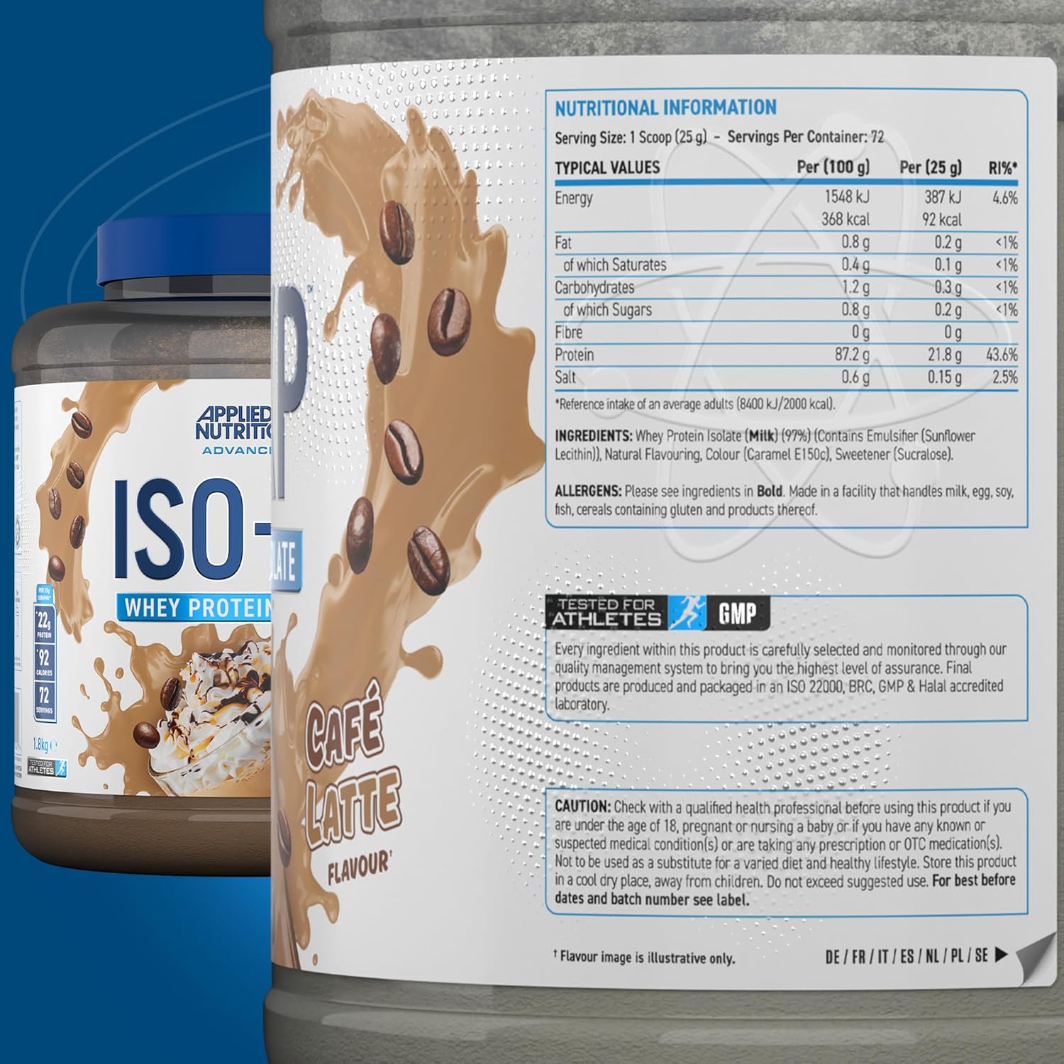 Applied Nutrition ISO XP Whey Isolate, Cafe Latte, 1.8kg, 72 Servings