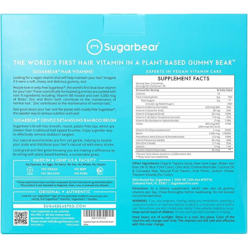 Sugar Bear Hair Vitamins Vegetarian 60 Gummies